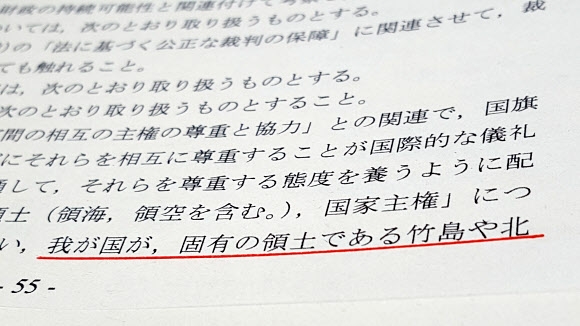 31일 일본 정부가 발간한 관보에 실린 중학교 학습지도 요령에 ‘다케시마(竹島)는 일본 고유 영토’라는 내용이 들어 있다. 도쿄 연합뉴스