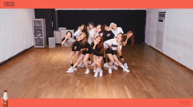 프리스틴 ‘위우’ 안무 연습 영상 캡처