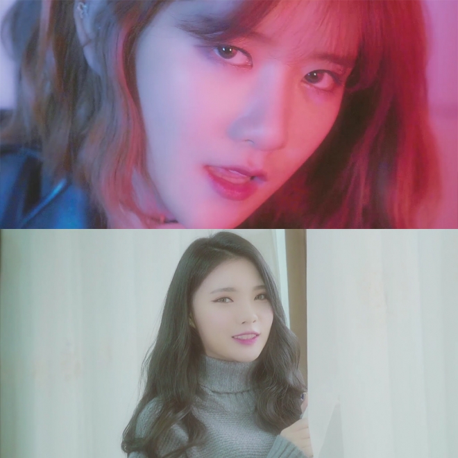 우주소녀 엑시와 가수 러비 커버 영상 캡처