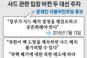 “北風에 표 날아갈라”… 文·安, 사드 배치 ‘진전된 입장’ 선회