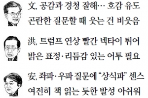 “물컵 엎고도 침착했던 劉, 명확한 근거 댄 沈이 1차 승자”