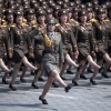 [포토] 태양절 열병식의 북한 미녀 여군 부대