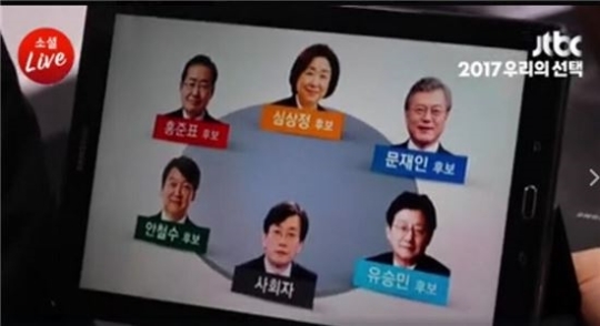 JTBC 대선 후보 토론 자리 배치