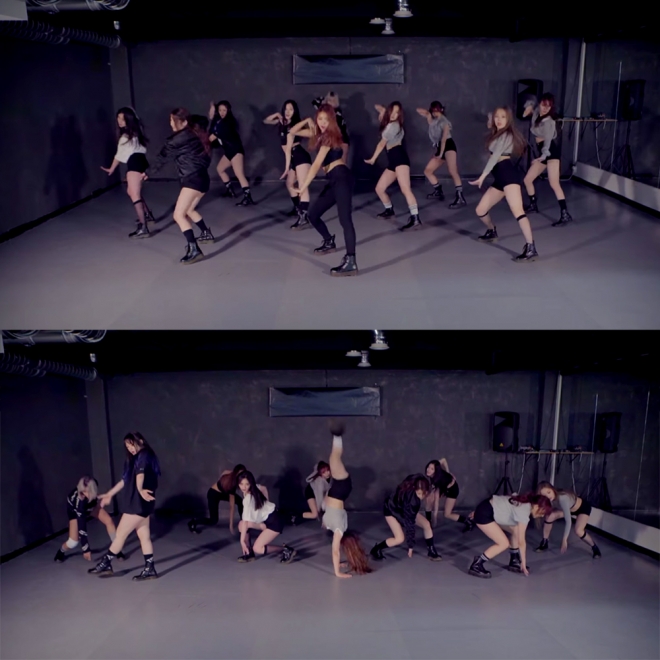 프리스틴 ‘블랙 위도우’ 안무 영상 캡처