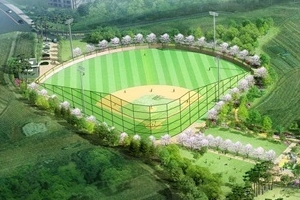군포시에 2만 4866㎡ 규모의 사회인 야구장 조성.