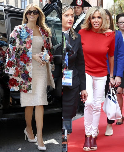 5700만원짜리 재킷 VS 흰색 스키니…‘극과 극’ G7 영부인 패션 