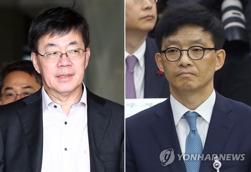 이영렬 전 서울중앙지검장(사진 왼쪽)과 안태근 전 법무부 검찰국장. 연합뉴스 자료사진