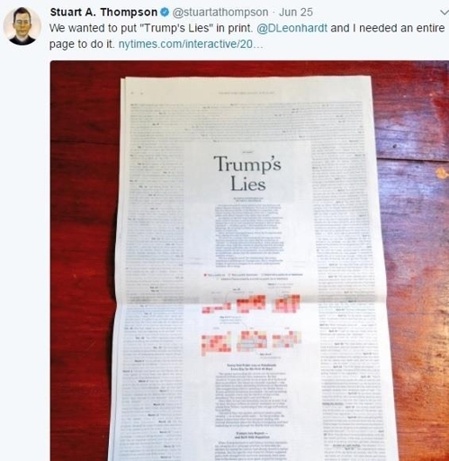 뉴욕타임스 ‘트럼프의 거짓말’
