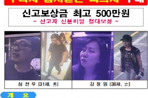 창원 골프장 납치사건 용의자 ‘심천우·강정임’ 공개수배