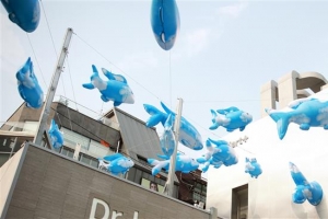 ‘블루 피시’ 덕에 하늘 한번 보고… 가로수길, 힐링을 더하다