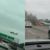 미국 고속도로에 경비행기 추락…대형 참사 모면