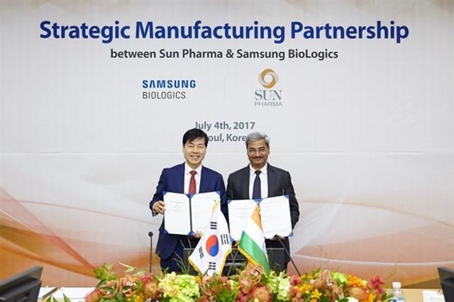 지난 4일 삼성 바이오로직스와 인도 최대 제약사 선 파마가 의약품위탁생산 계약을 체결했다. 삼성 바이오로직스 제공