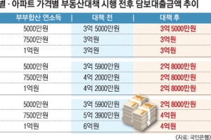 [8·2 부동산대책 쇼크] 일산·분당 5억 집, 3억 대출 그대로… 서울 10억 집, 5억 3900만원 → 4억