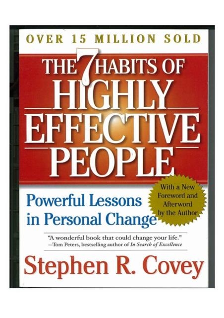 스티븐 코비의 대표작 ‘성공하는 사람들의 7가지 습관’ 영문판 표지. 제목 위쪽에 이 책이 1500만부 이상 판매됐다는 문구가 있다.