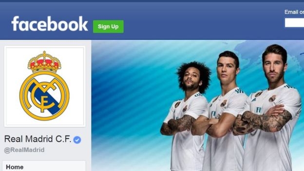 레알 마드리드 구단의 페이스북 계정은 ‘좋아요’만 1억개 이상이 된다. 페이스북 화면 캡처 