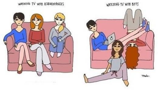 절친끼리 TV 볼 때