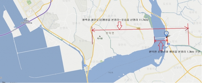 평택 국제대교 위치도