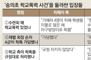 서울시 숭의초 학폭 재심 “재벌 손자 가담 정황없다” 결론