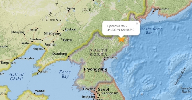 북한에 규모 5.6 지진. 연합뉴스
