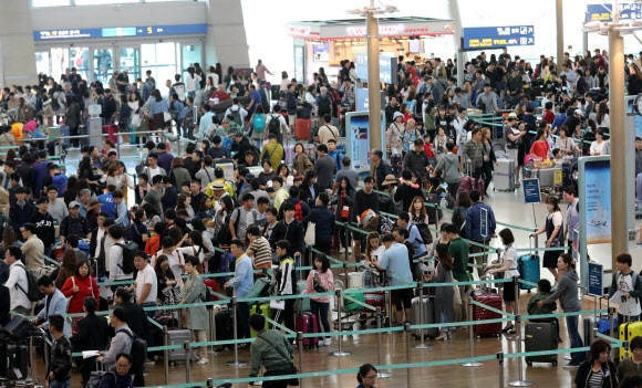 연휴 첫날 인천공항 출발객 11만4천명…개항이래 ’최다’