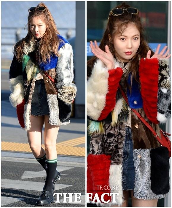 화보촬영차 1월 12일 오후 인천국제공항을 통해 런던으로 출국하는 가수 현아.