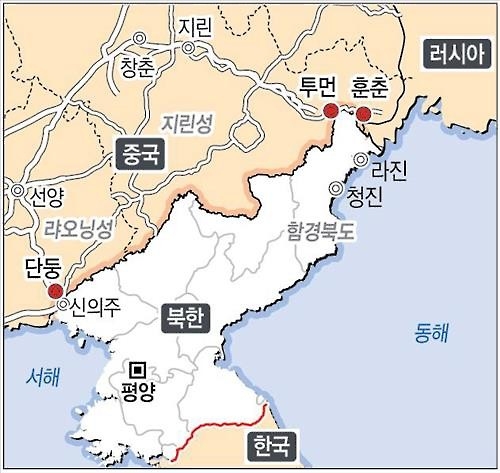 북·중 접경지역. 출처 연합뉴스