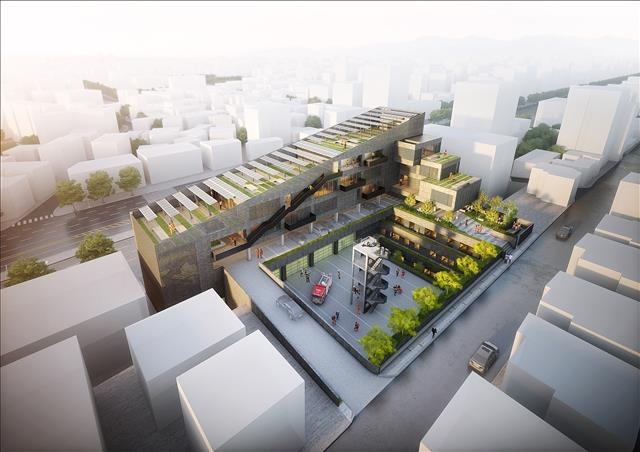 2019년 금천구 독산2동에 건립 예정인 금천소방서 조감도.