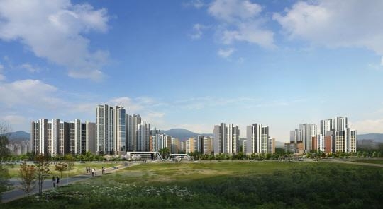 대규모 아파트 단지로 꼽히는 서울 강동구 고덕 아르테온 아파트 조감도. 다음달 전국에서 아파트 4만 8870가구가 분양된다.