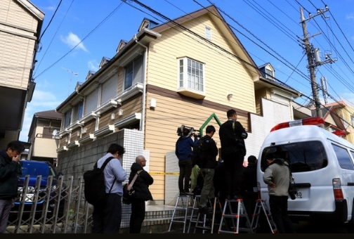 시신 9구가 발견된 일본 가나가와현 자마시의 한 주택가. 아사히신문 캡처