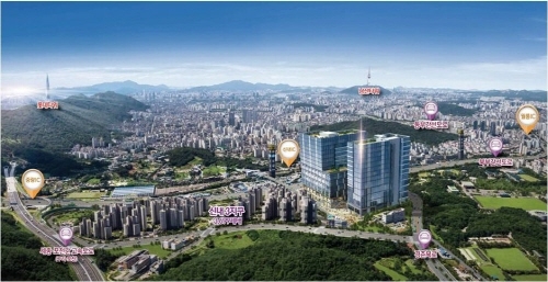 서울 동북부 신내IC 주변에 건립되는 ‘신내사이언스밸리’ 광역 조감도.