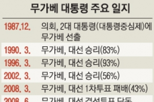 김일성 흠모한 무가베, 37년 철권통치 마침표