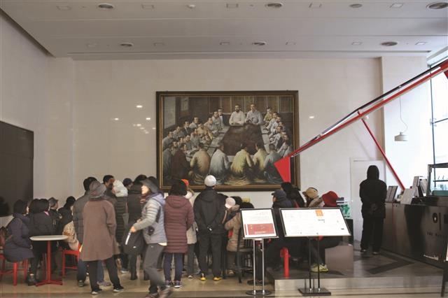 민족대표들이 3·1 독립선언서를 낭독하는 그림이 인사동 태화빌딩(옛 태화관) 로비에 걸려 있다.