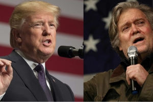 ‘팽’ 당한 배넌, 트럼프에 “반역적”…트럼프, 배넌 책 출판금지 ‘맞불’