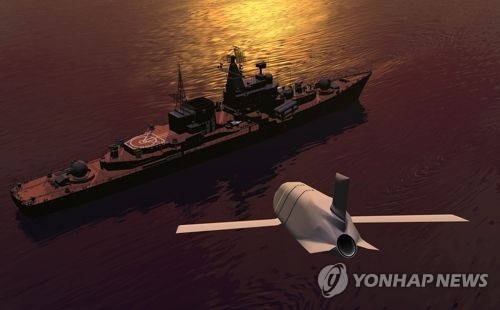 적 함정을 타격하는 장거리 대함미사일(LRASM) [록히드마틴 홈페이지 캡처]  연합뉴스
