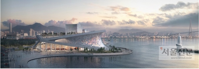 부산시는 오페라하우스가 최근 해양수산부로부터 실시계획이 승인,고시됨에 따라 건설사업이 본격화된다고 밝혔다. 시는 올 상반기 중 착공에 들어가 2021년 준공할 방침이다. 2021년 준공예정인 오페라하우스 조감도. 부산시 제공