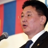 [서울포토] 인사말하는 오흐나 후렐수흐 몽골 총리