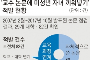 ‘논문 저자에 자녀 끼워넣기’ 29개 대학 82건