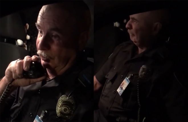 마지막 야간순찰 근무를 마치고 교신하는 벅 로저스 경관의 모습(유튜브 영상 캡처)