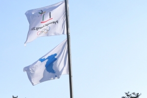 성남시청 광장 올림픽기.한반도기 올리고 세월호기 내리고