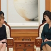 [서울포토] 김정숙 여사, 독일 대통령 부인과 환담
