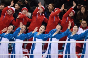 [서울포토] 한복 입은 북한 응원단