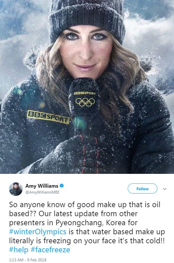 2010년 밴쿠버 동계올림픽 여자 스켈레톤 경기 금메달리스트인 윌리엄스(Amy Williams·36).