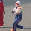 북한 응원단, 명절 맞아 ‘축구공 안고 달리기’ 등 야외 체육대회