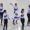 [서울포토] 쇼트트랙 여자 3000m 계주…태극기 들고 ‘금빛 세리머니’