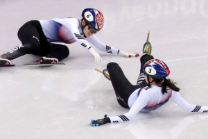 심석희·최민정, 女 1,000ｍ 결승에서 충돌…‘노메달’