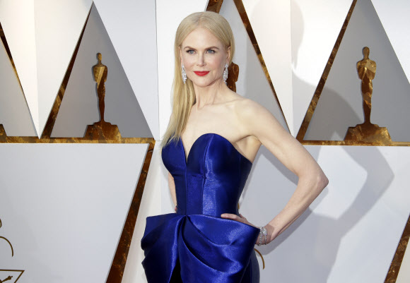 Nicole Kidman arrives at the 90th Annual Academy Awards in Hollywood  니콜 키드먼. UPI 연합뉴스.
