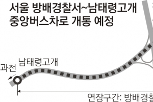 사당역~남태령고개 버스차로 연장