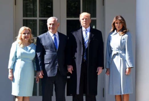 [포토] 옷 색깔 맞춰입은 미-이스라엘 두 정상 내외