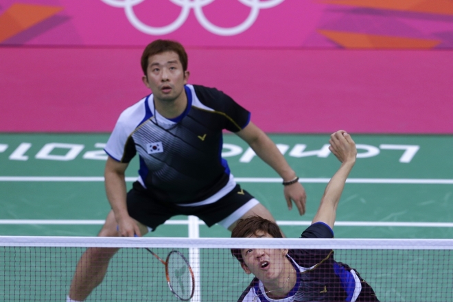 2012 런던 올림픽에서 이용대와 남자복식조를 이뤄 동메달을 땄던 정재성 선수.  AP 연합뉴스