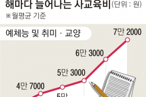 고교생 국어·취미활동 사교육비 늘었다